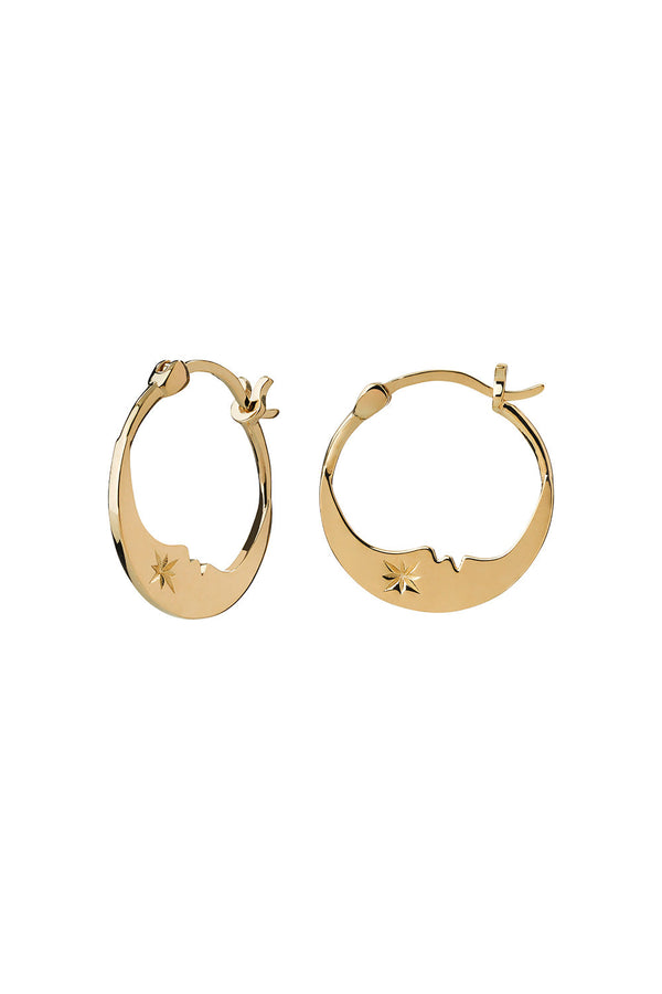 Karen Walker Eclipse Moon Hoops Gold