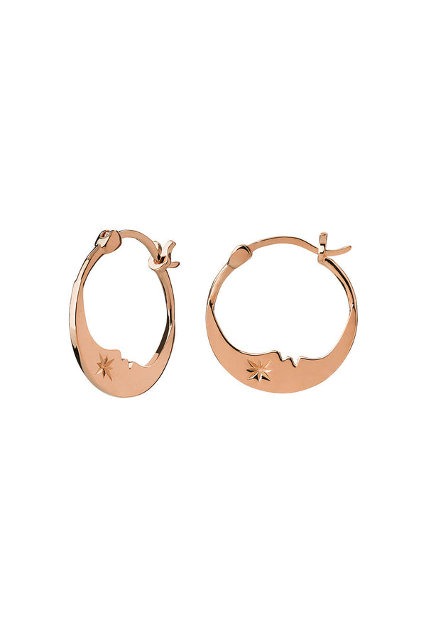 karen walker Eclipse Moon Hoops Rose Gold