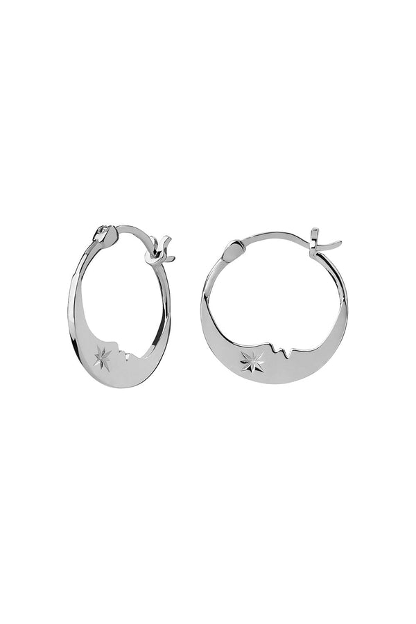 Karen Walker Eclipse Moon Hoops Silver