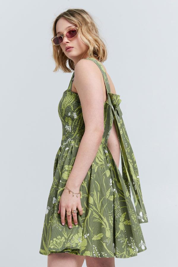 Karen Walker Eden Mini Dress Green