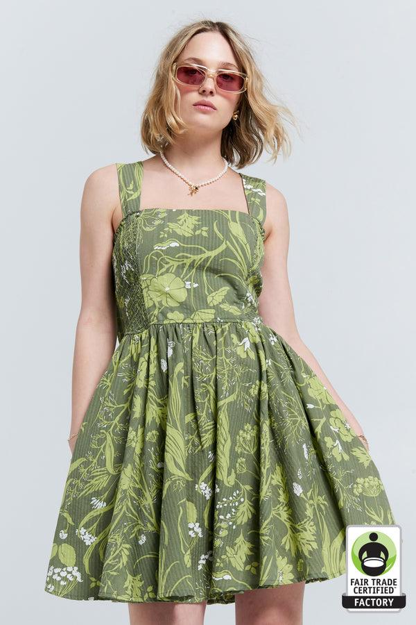 karen walker Eden Mini Dress Green