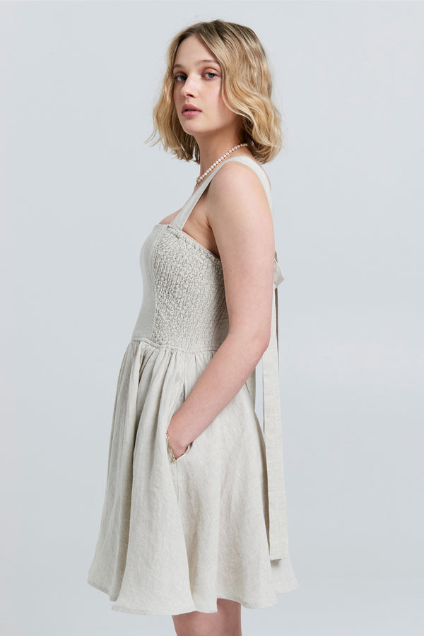 Karen Walker Eden Mini Dress Natural