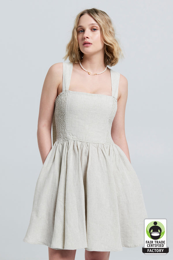 karen walker Eden Mini Dress Natural