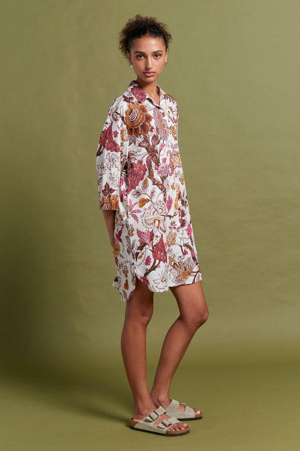 Karen Walker Edwardian Floral Nightshirt Macadamia