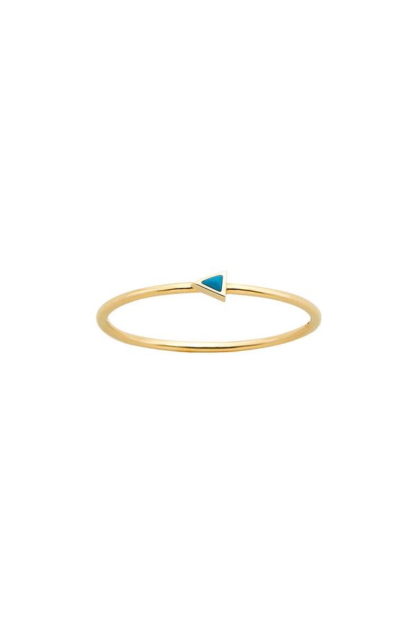 Karen Walker Extra Fine Arrow Ring Gold Turquoise