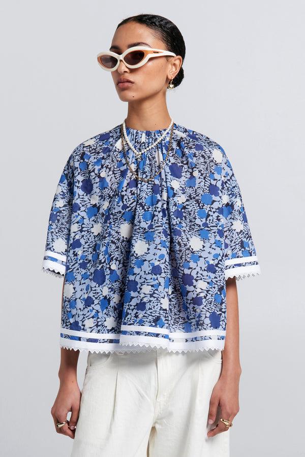 Karen Walker Field Blouse Blue Multi