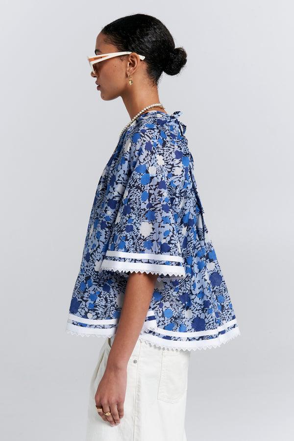 Karen Walker Field Blouse Blue Multi