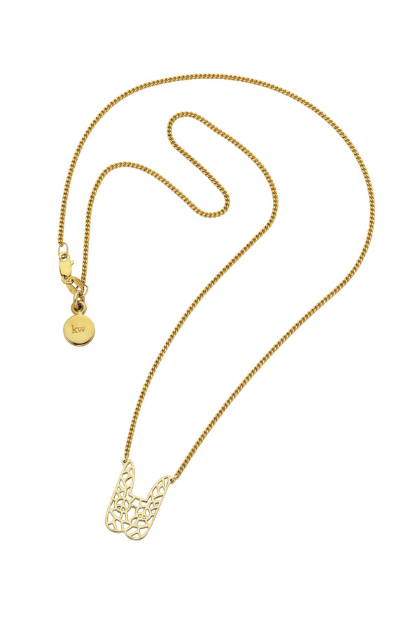 Karen Walker Filigree Bunny Necklace Gold