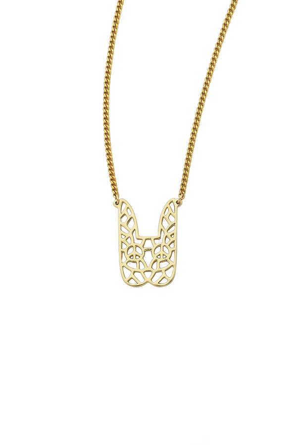 karen walker Filigree Bunny Necklace Gold