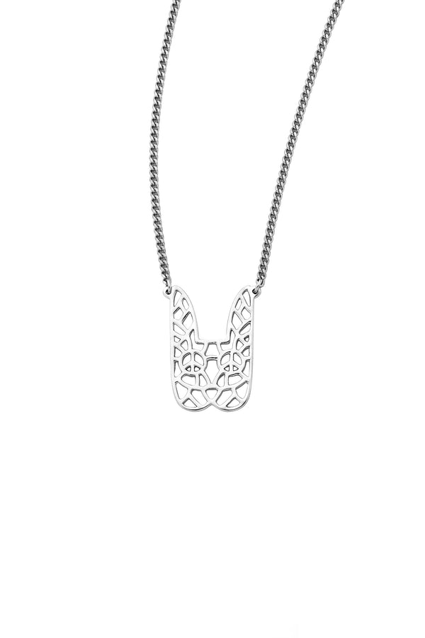 Karen Walker Filigree Bunny Necklace Silver