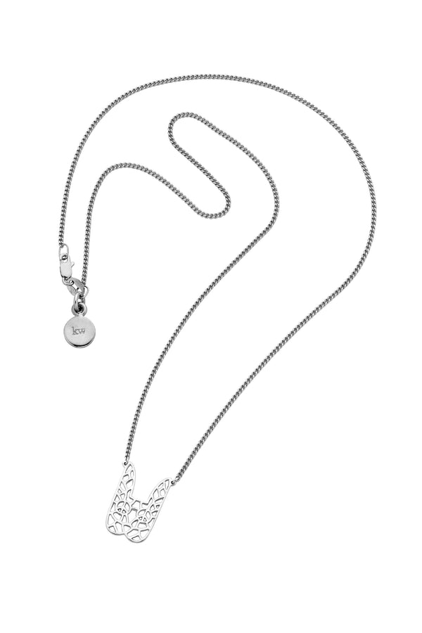 Karen Walker Filigree Bunny Necklace Silver