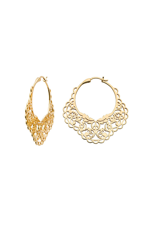 Karen Walker Filigree Hoops Gold