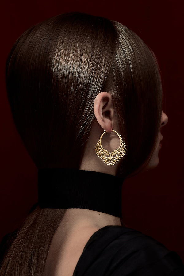 Karen Walker Filigree Hoops Gold