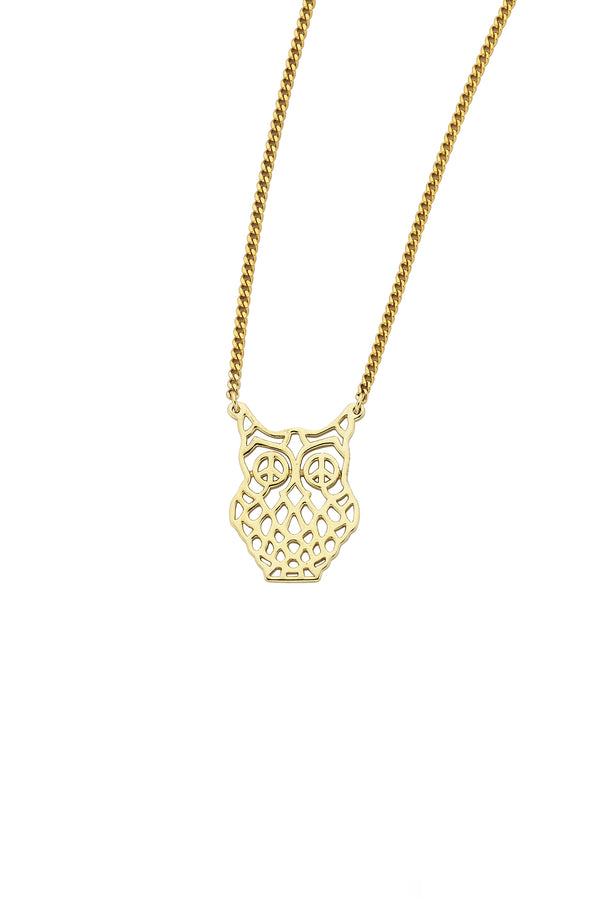 karen walker Filigree Owl Necklace Gold