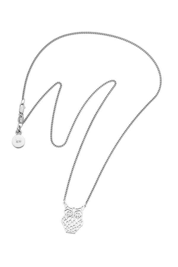 Karen Walker Filigree Owl Necklace Silver