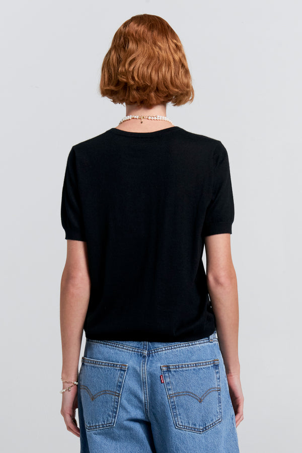 Karen Walker Fleur Cashmere T-Shirt Black