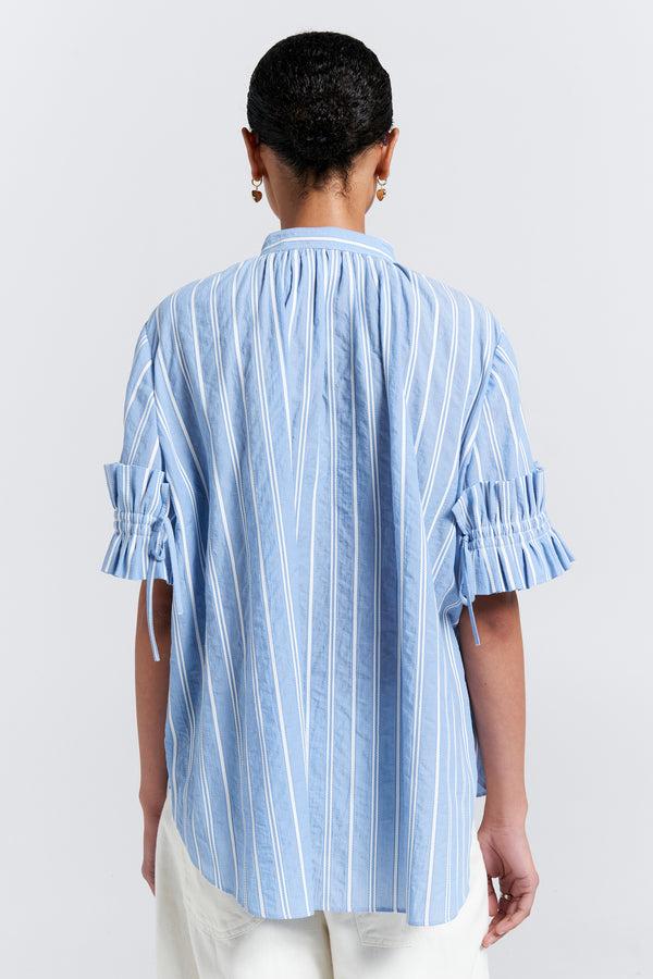 Karen Walker Floret Ruffle Shirt Blue