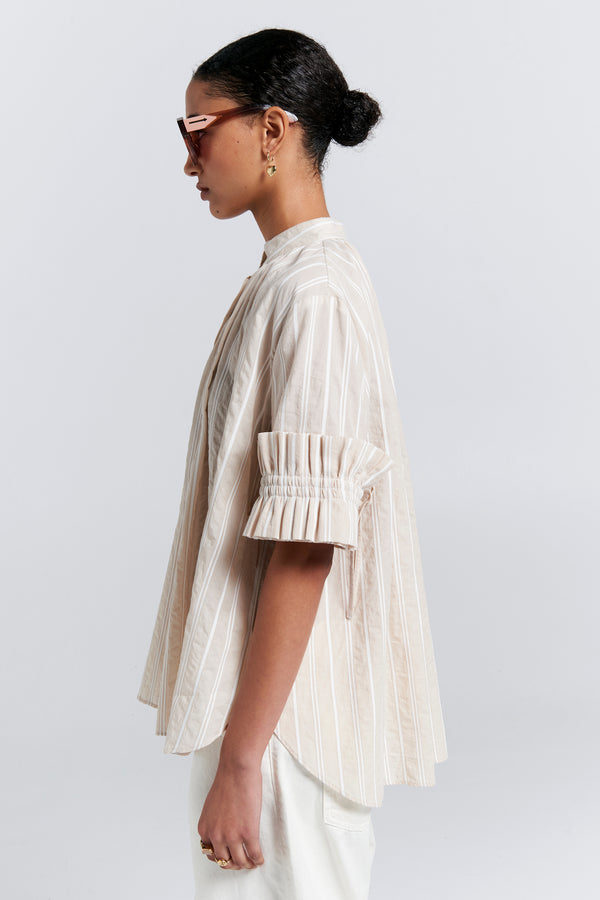 Karen Walker Floret Ruffle Shirt Natural