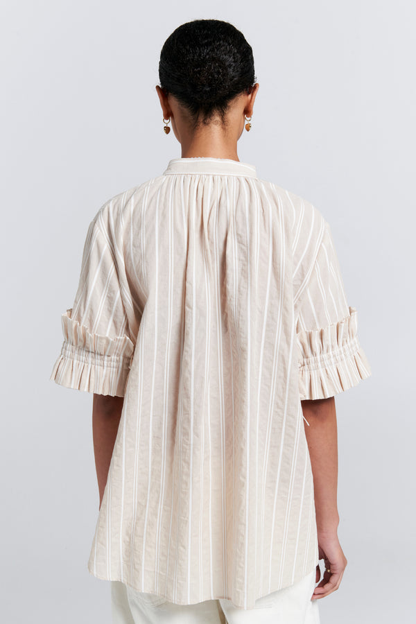Karen Walker Floret Ruffle Shirt Natural