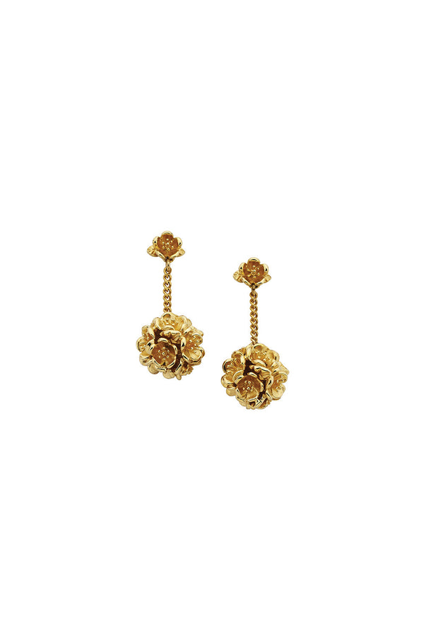 karen walker Flower Ball Thread Earrings Gold