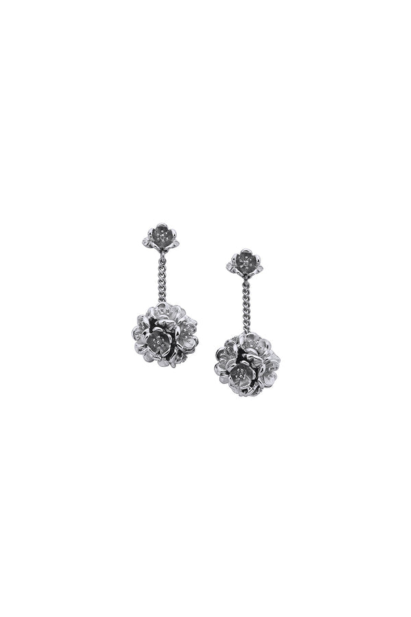 karen walker Flower Ball Thread Earrings Silver