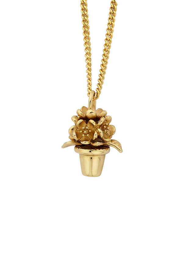 Karen Walker Flower Pot Pendant Gold