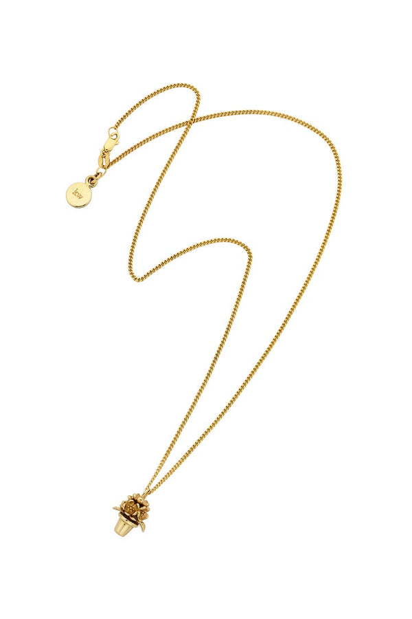 Karen Walker Flower Pot Pendant Gold