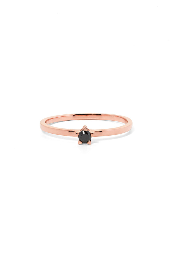 Karen Walker Forever Ring Rose Gold Black Diamond
