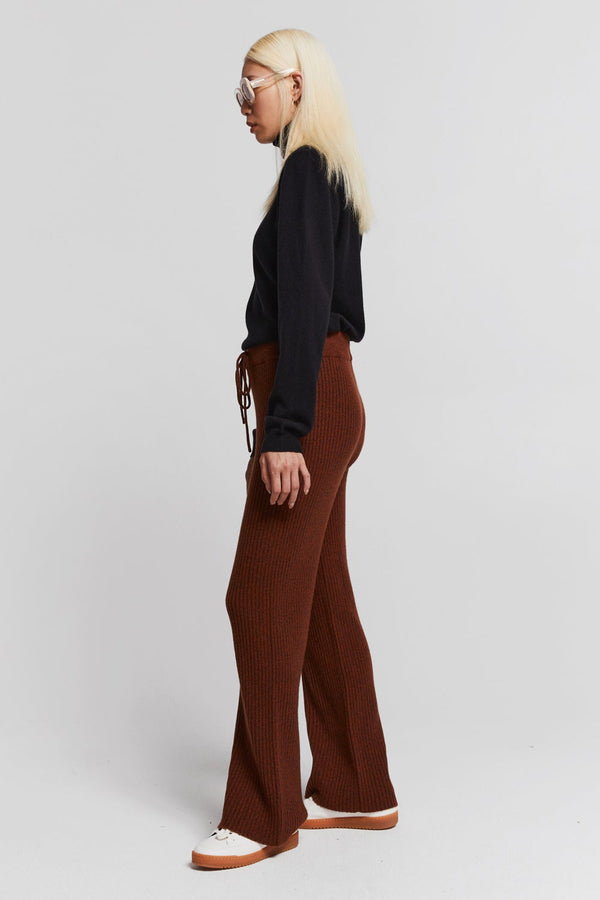 Karen Walker Frances Rib Pants Chestnut Marle