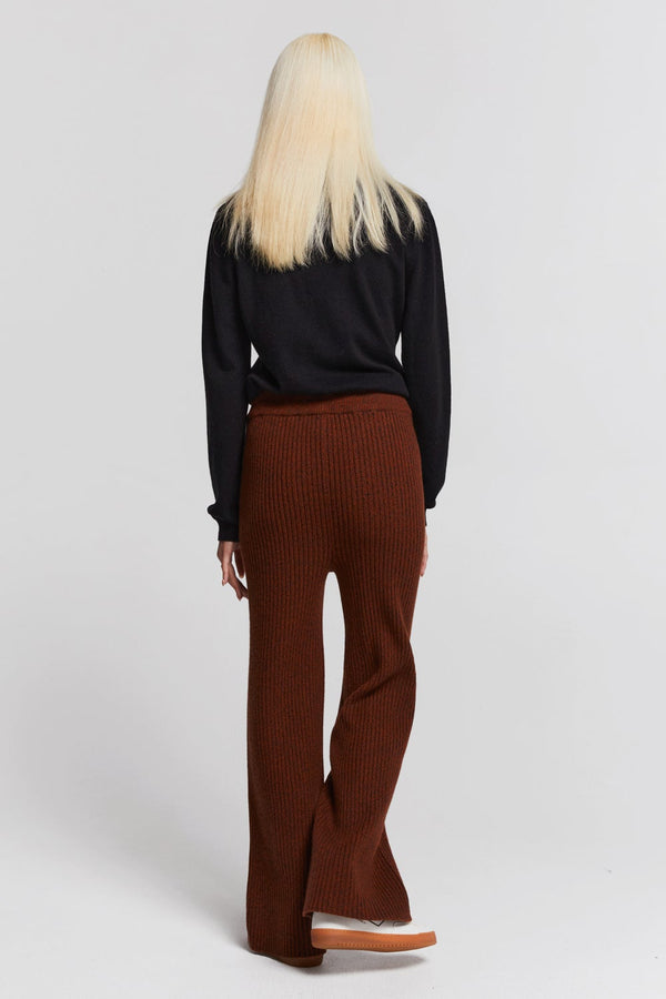 Karen Walker Frances Rib Pants Chestnut Marle