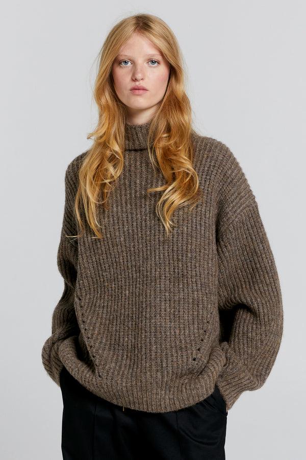 Karen Walker Funnel Neck Sweater Walnut