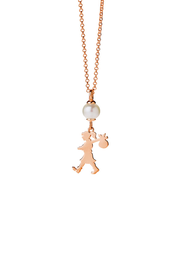 karen walker Girl and the Pearl Necklace Rose Gold