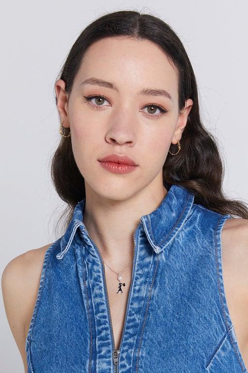 Karen Walker Girl And The Pearl Necklace Silver