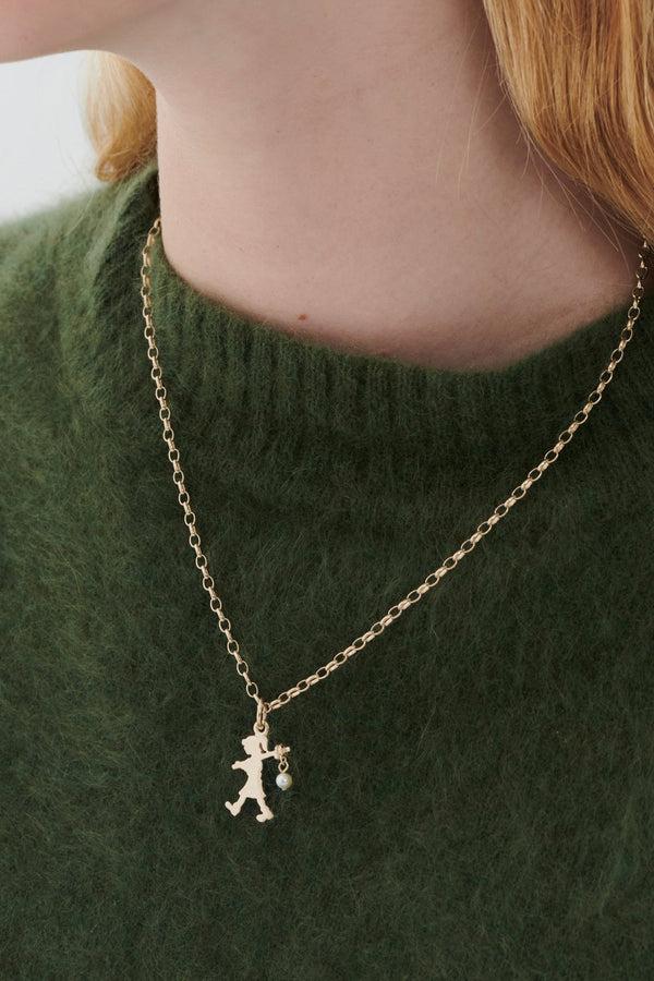 Karen Walker Girl With A Pearl Necklace Gold