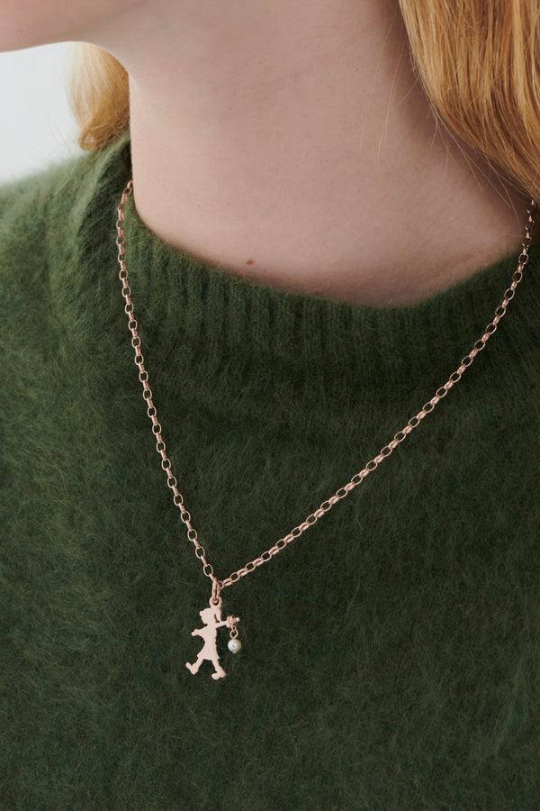 Karen Walker Girl With A Pearl Necklace Rose Gold