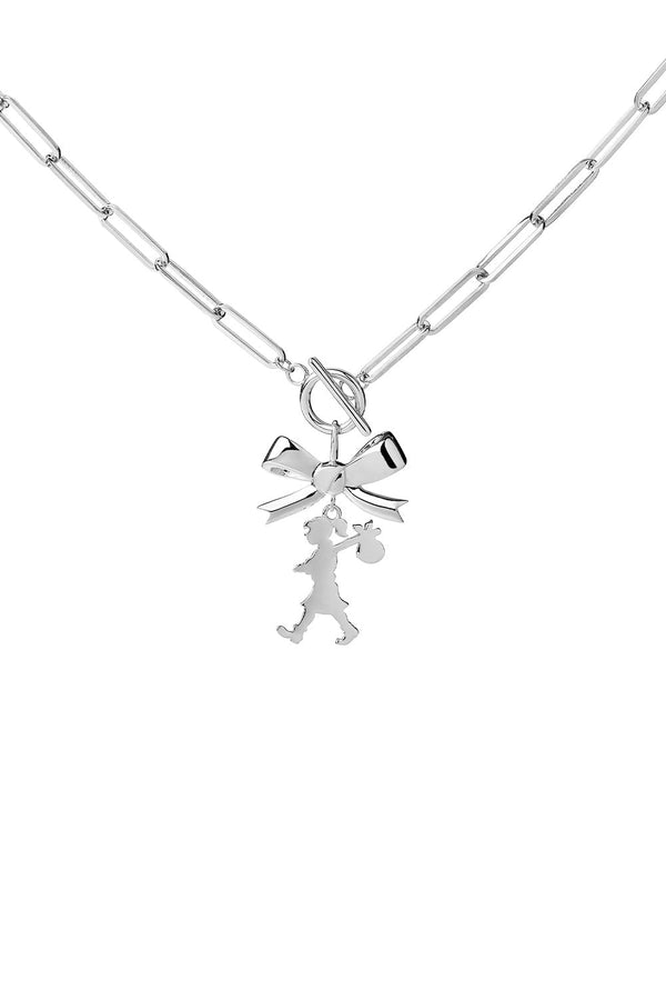 Karen Walker Girl With The Bow Necklace Silver