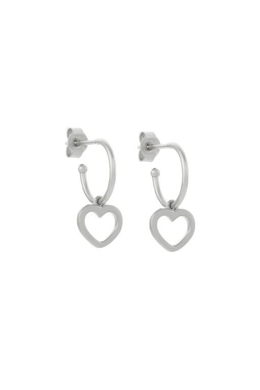 karen walker Heart Hoop Earrings Silver
