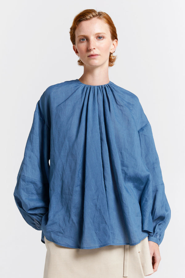 Karen Walker Heirloom Blouse Denim Blue
