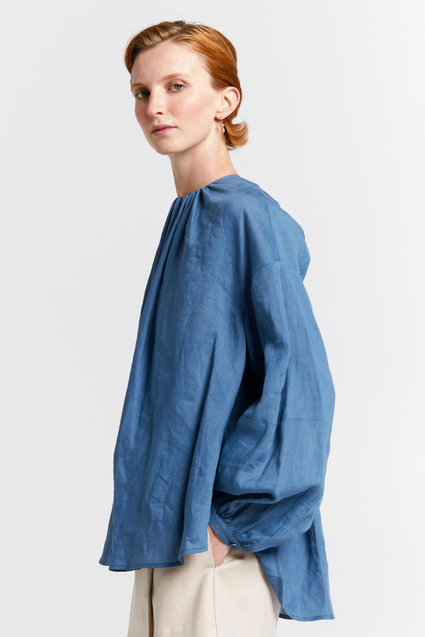 Karen Walker Heirloom Blouse Denim Blue
