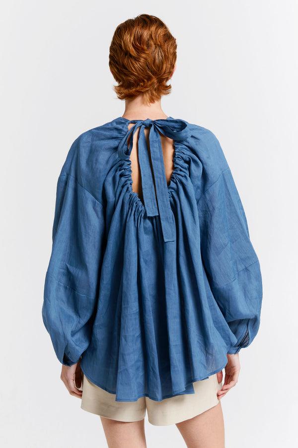 Karen Walker Heirloom Blouse Denim Blue