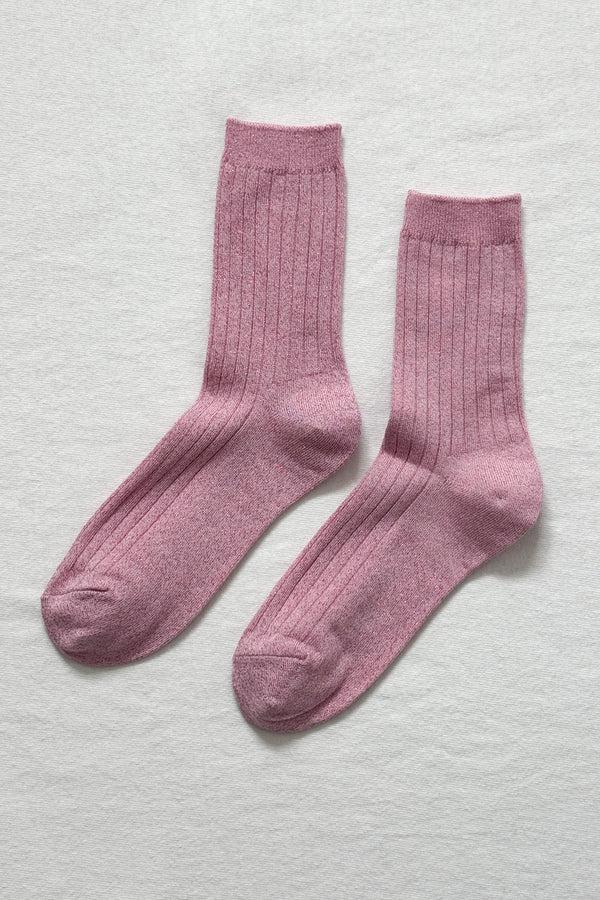 Karen Walker Her Socks Modal Lurex Sparkling Rose
