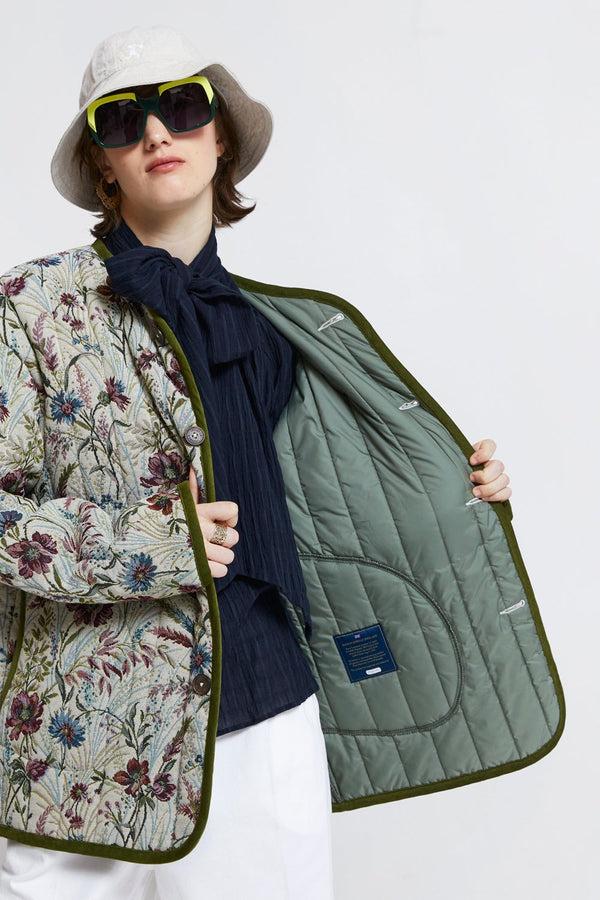 Karen Walker Jacquard Shop Coat Floral Cream
