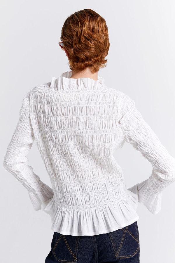 Karen Walker Keiko Organic Cotton Top Off-White