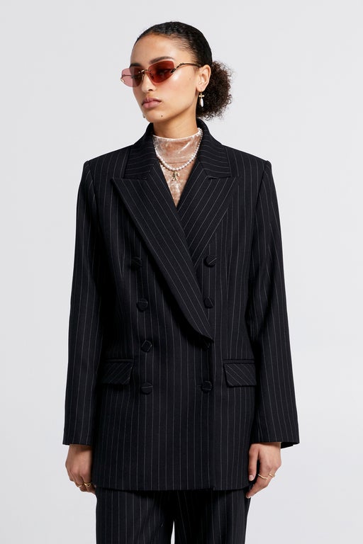 Karen Walker Kyoto Double Breasted Jacket Black