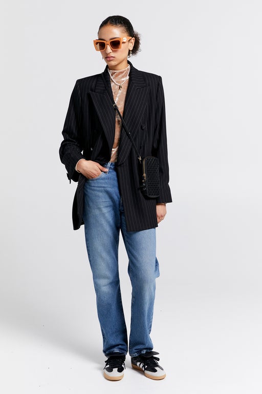 Karen Walker Kyoto Double Breasted Jacket Black