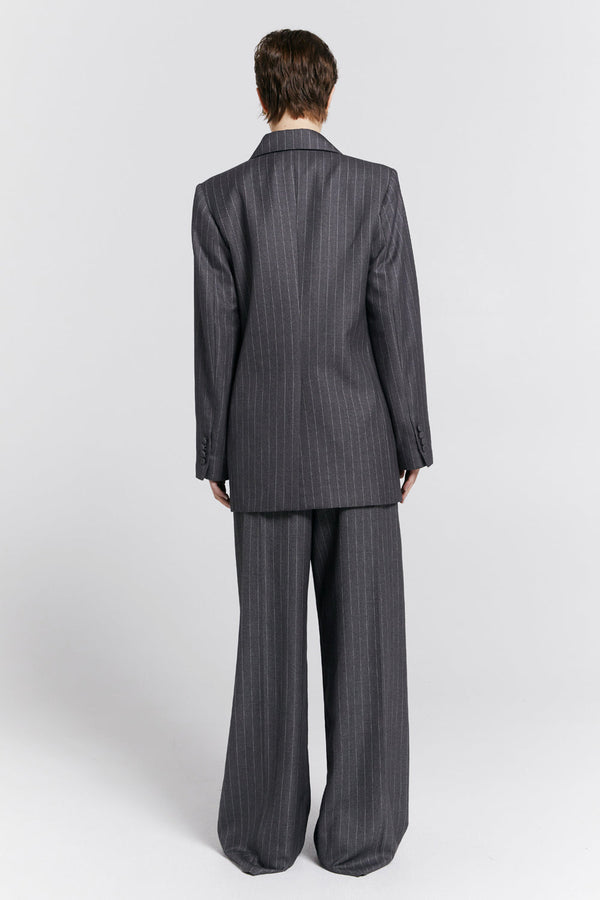Karen Walker Kyoto Double Breasted Jacket Charcoal