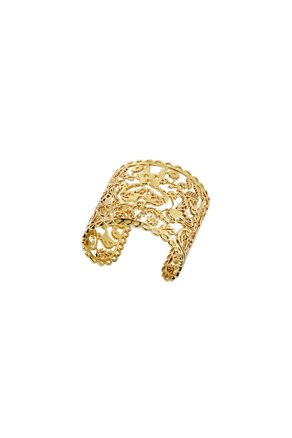 karen walker Large Filigree Cuff Gold