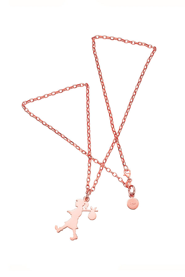 Karen Walker Large Runaway Girl Necklace Rose Gold