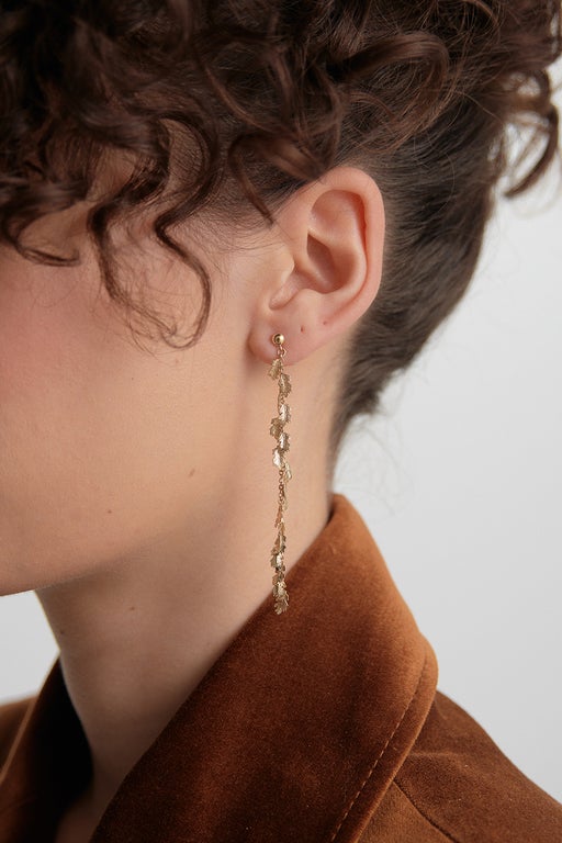 Karen Walker Leaf Drop Earrings Gold-Plated