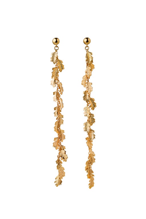 karen walker Leaf Drop Earrings Gold-Plated